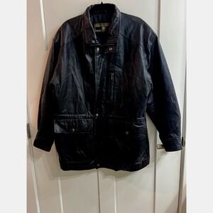 Vintage Members Only Black Faux‎ Leather Jacket Medium Bikercore Retro Grunge